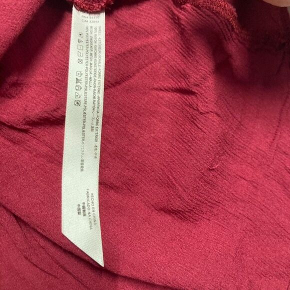 Intimately Free People Raspberry Red Mesh Illusion Peplum Blouse Women's Mediumo - Picture 7 of 11